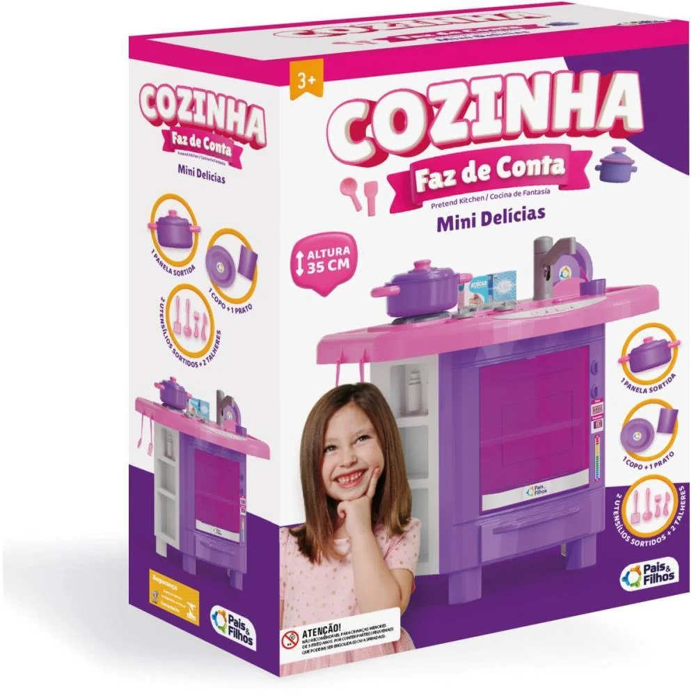 Brincando De Casinha Cozinha Faz De Conta Mini Deli Pais E Filhos - imagem 4