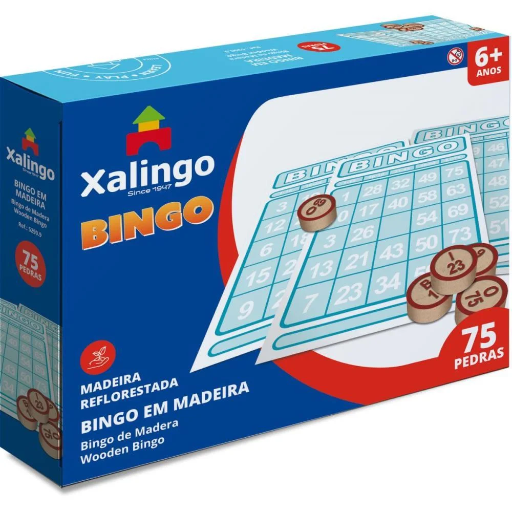 Jogo De Bingo Bingo De Pedras De Madeira Xalingo - imagem 2