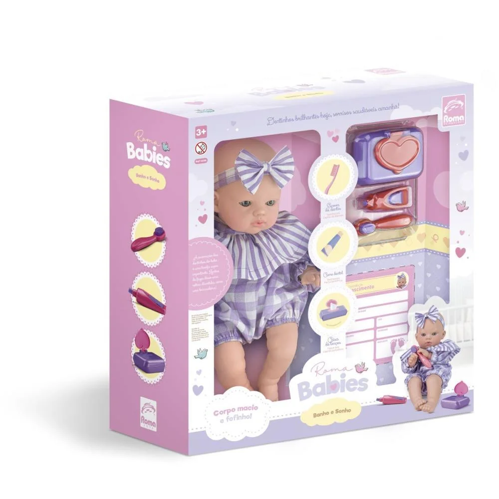 Boneca Babies Banho E Sonho 35Cm Roma - imagem 9