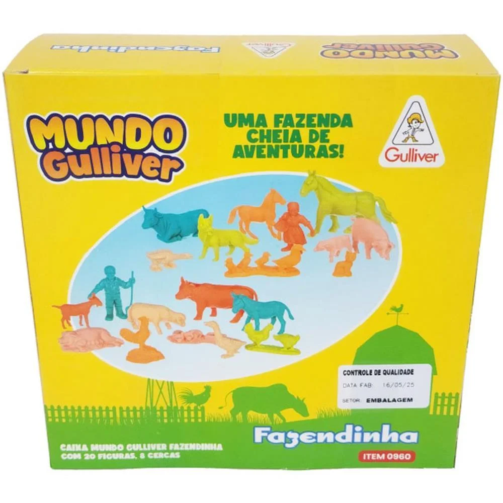 Miniatura Colecionavel Fazendinha C/20 Figu. E Cercas Gulliver - imagem 4