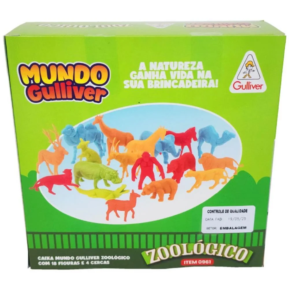 Miniatura Colecionavel Zoologico C/18Figuras E Cercas Gulliver - imagem 3