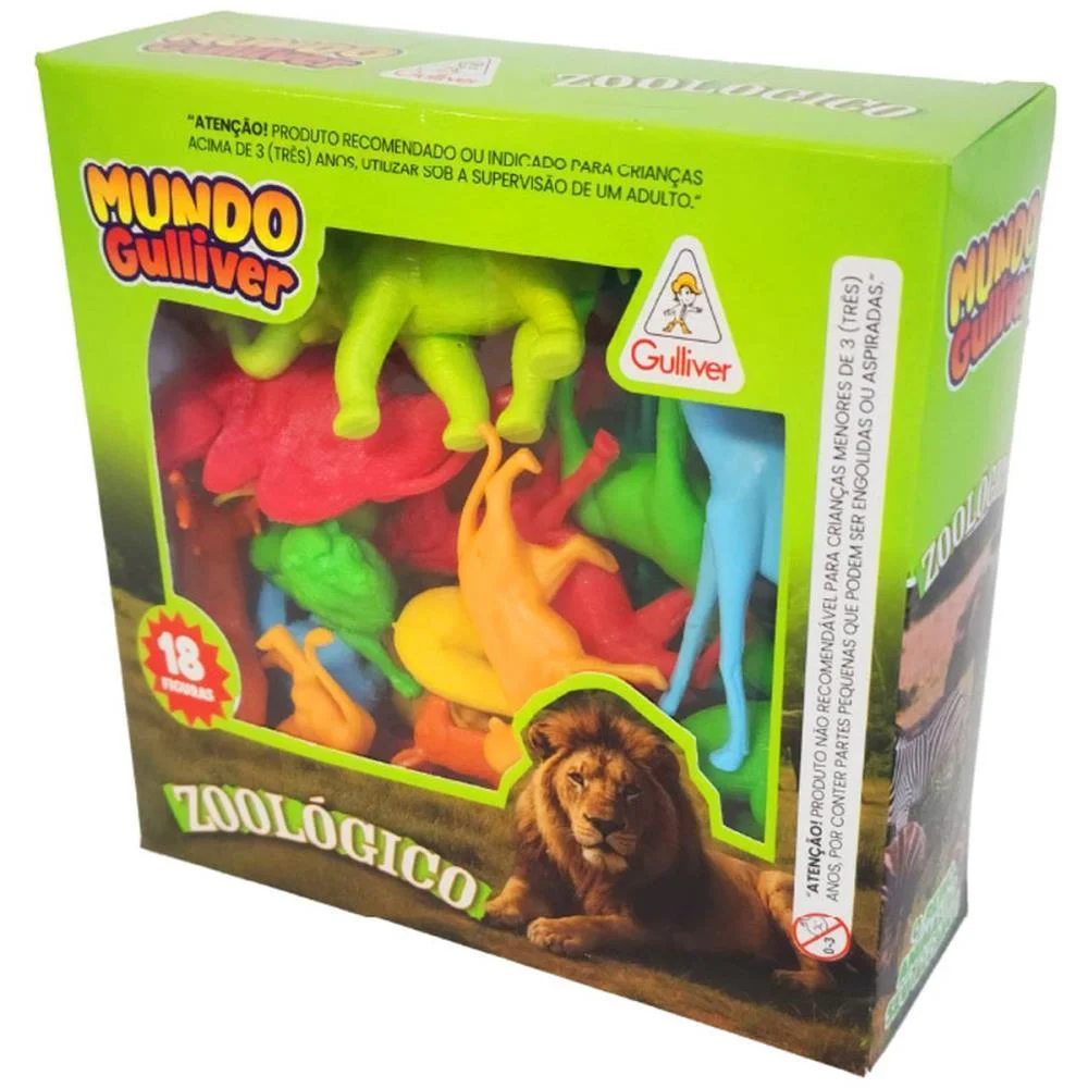 Miniatura Colecionavel Zoologico C/18Figuras E Cercas Gulliver - imagem 4