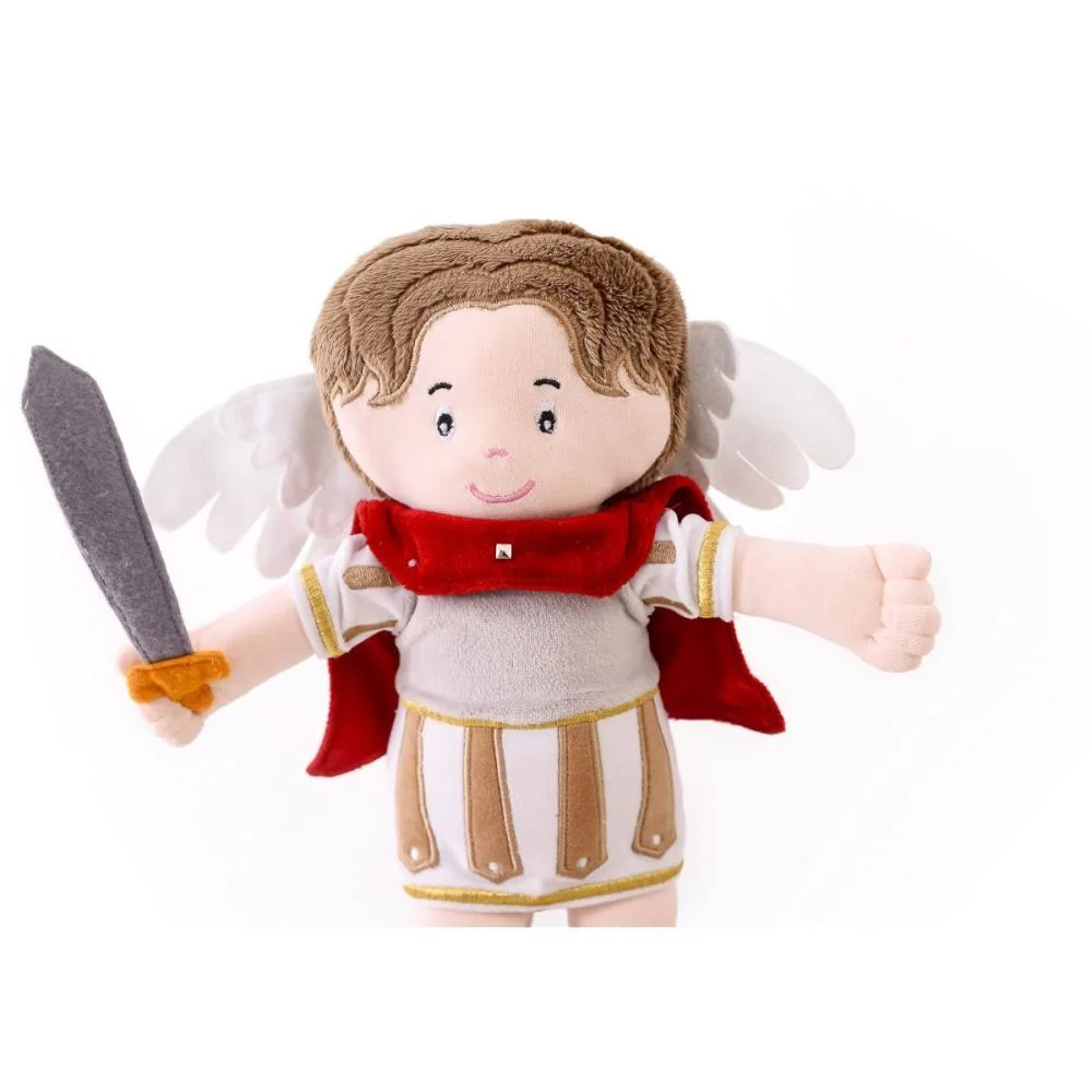 Boneca De Pelucia Religioso Sao Miguel 32Cm Zip - imagem 4