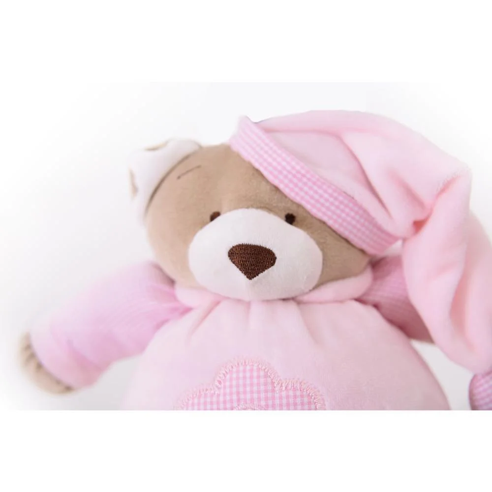 Pelucia Urso Nino Rosa Bebe 22Cm Zip - imagem 3