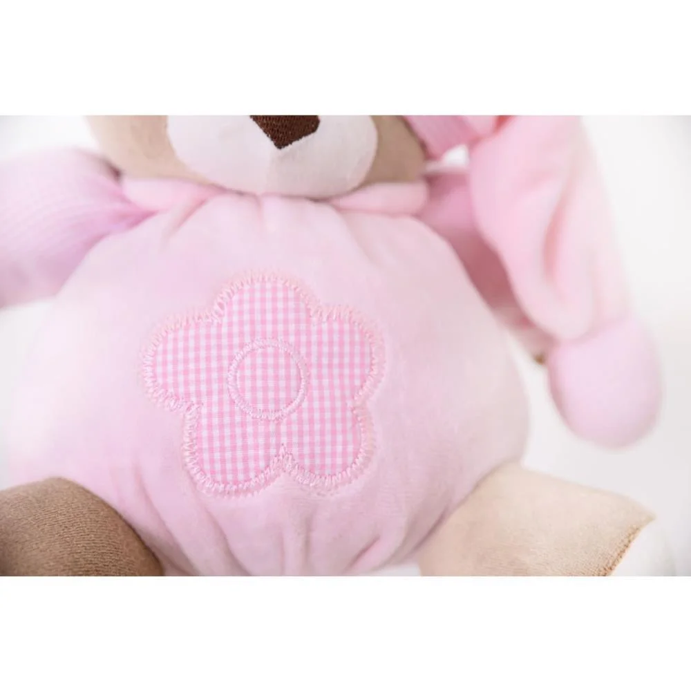 Pelucia Urso Nino Rosa Bebe 22Cm Zip - imagem 4