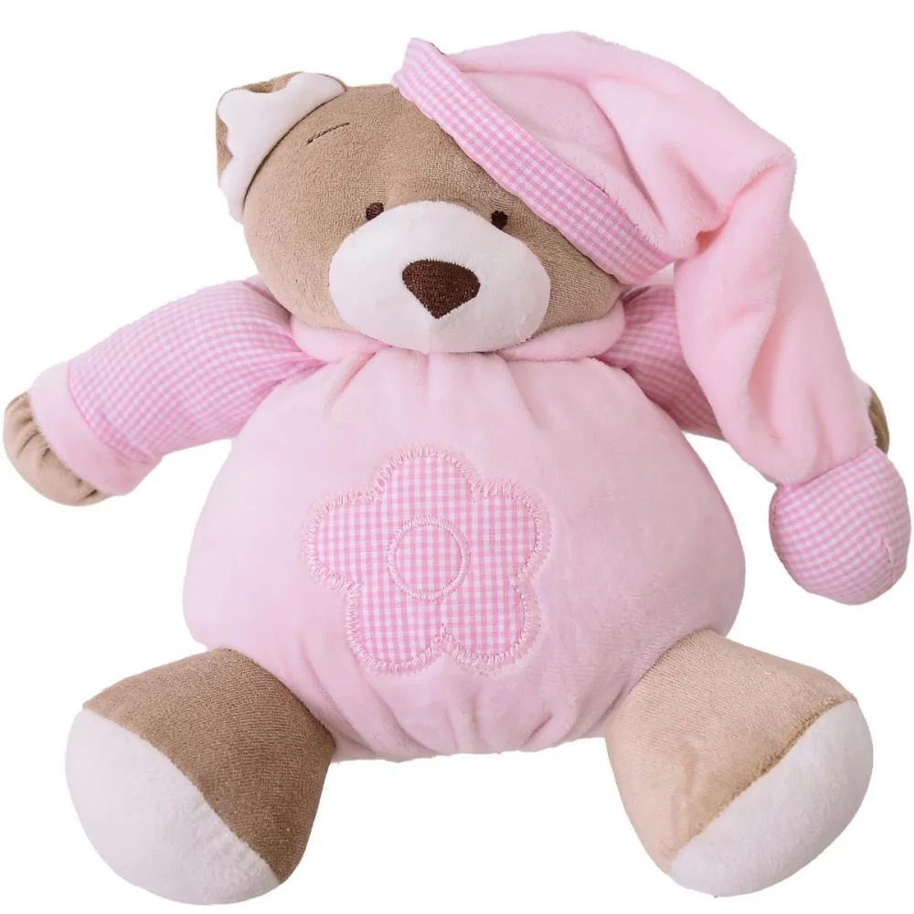 Pelucia Urso Nino Rosa Bebe 22Cm Zip - imagem 6