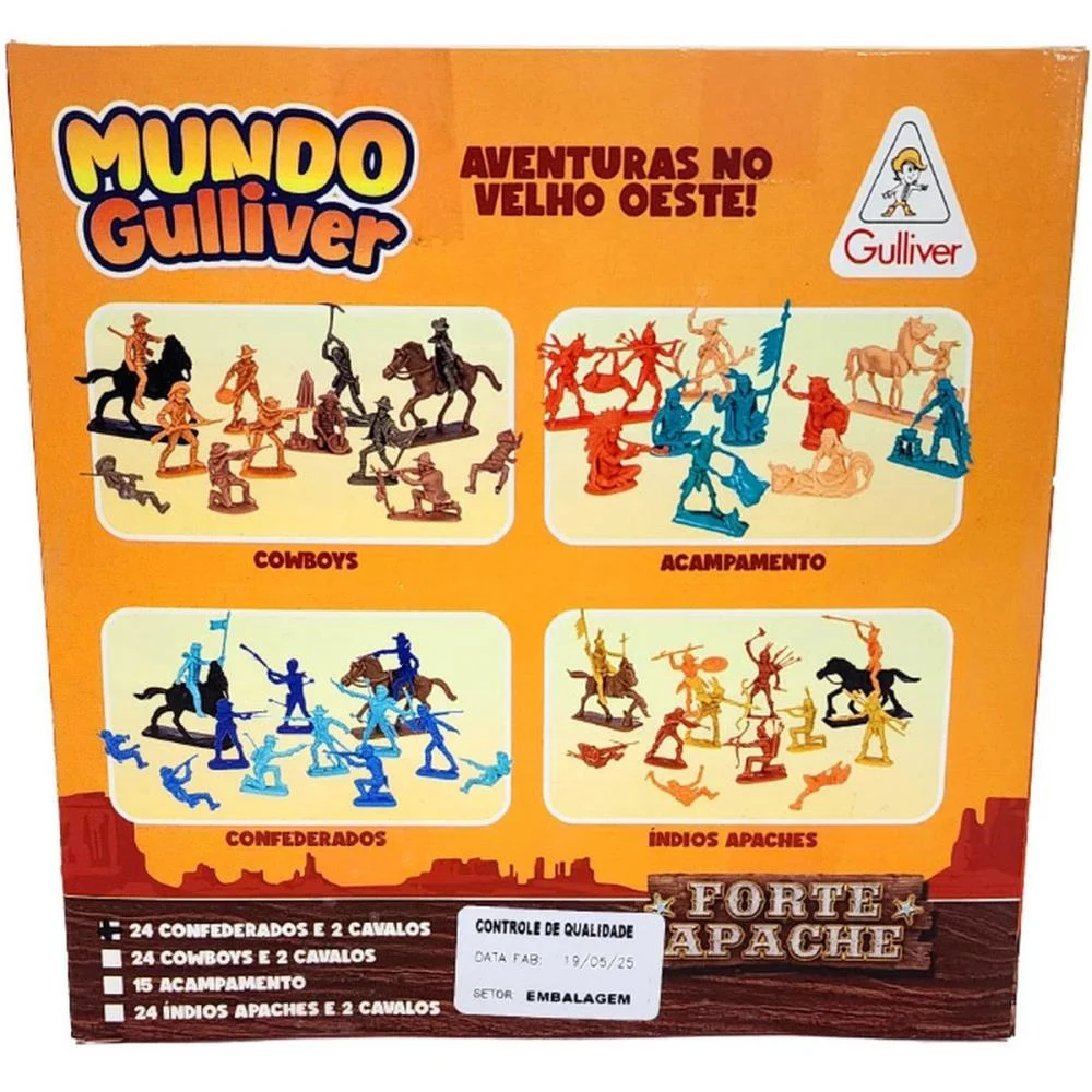 Miniatura Colecionavel Forte Apache Indios 24Pc 2Cav Gulliver - imagem 3