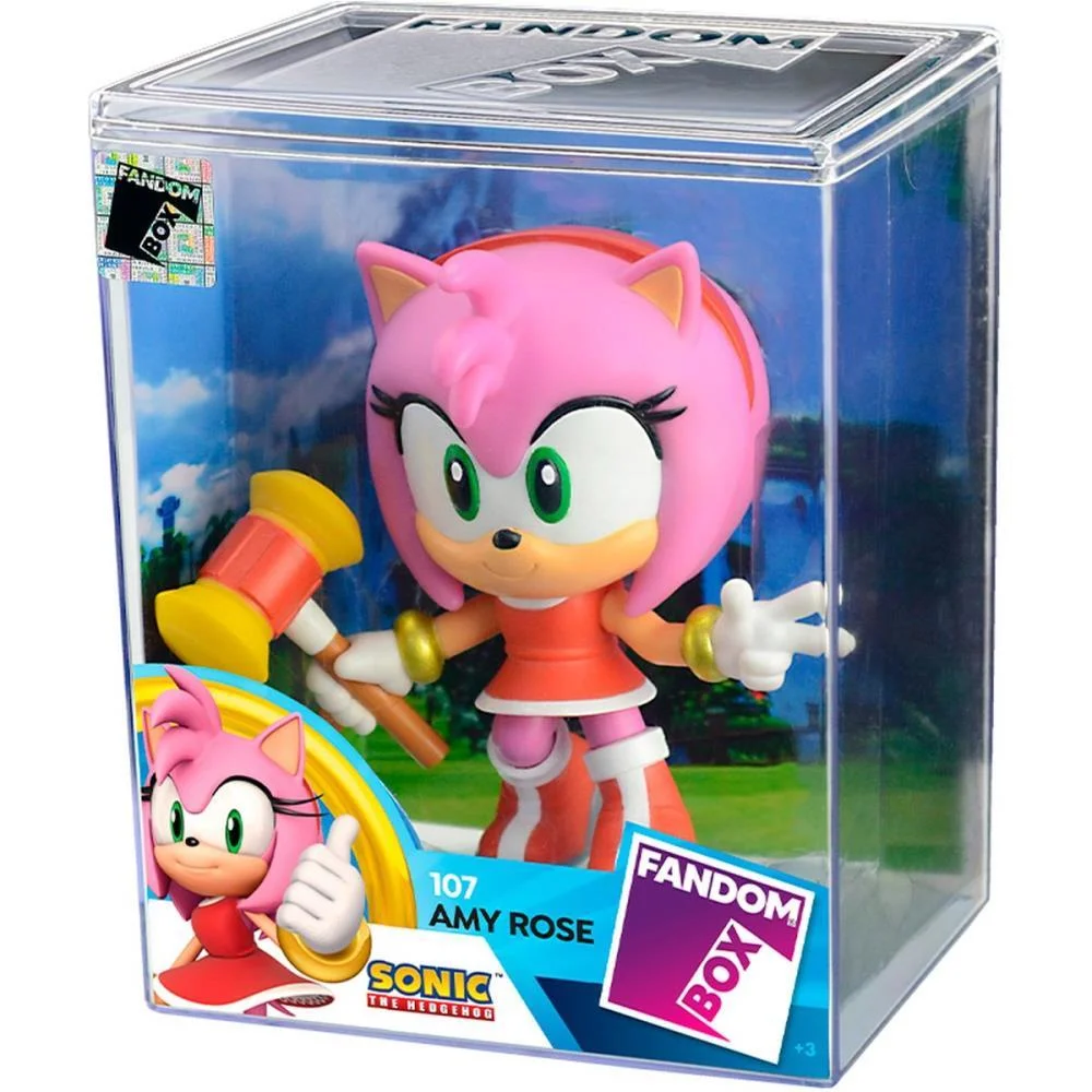 Boneco E Personagem Fandombox Sonic Amy Rose 12Cm Lider - imagem 3