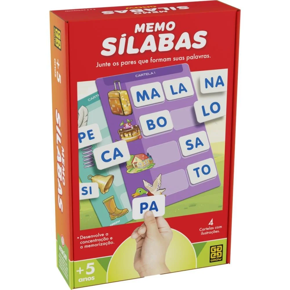 Jogo Da Memoria Silabas 20 Premios Grow - imagem 2