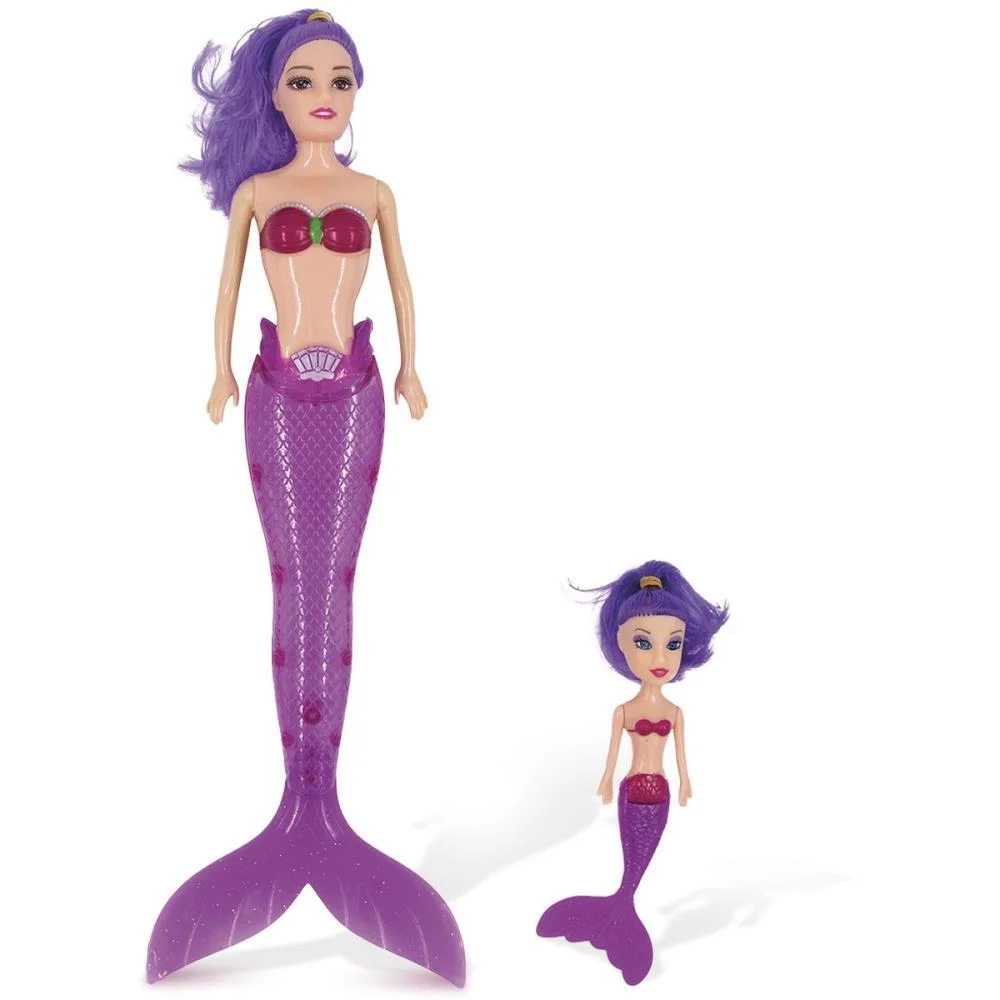 Boneca Sereia Encantada C/Filha E Luz Pica Pau - imagem 4