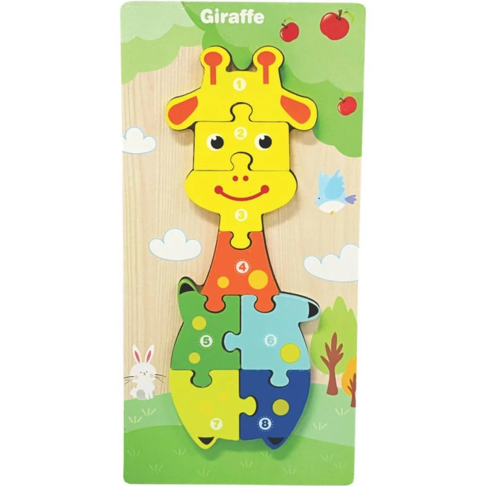 Quebra-Cabeca Madeira Girafa 1 Base 8 Pecas Toy Mix - imagem 3