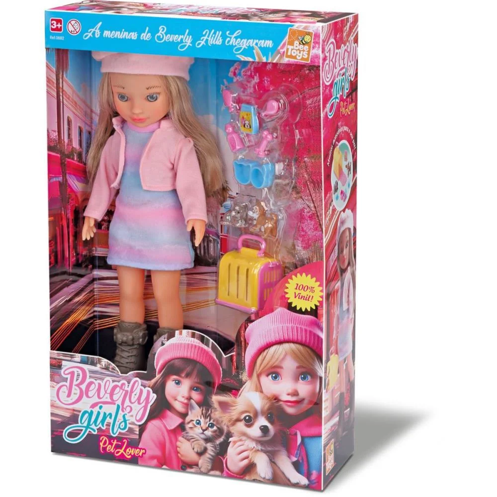 Boneca Beverly Girls Pet Lover 34Cm. Bee Toys - imagem 4