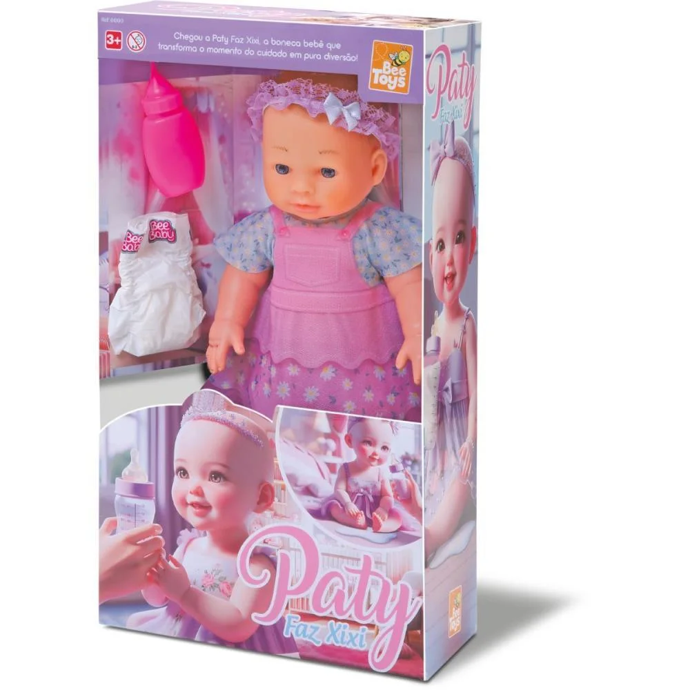 Boneca Com Mecanismo Paty Faz Xixi 32Cm Bee Toys - imagem 3