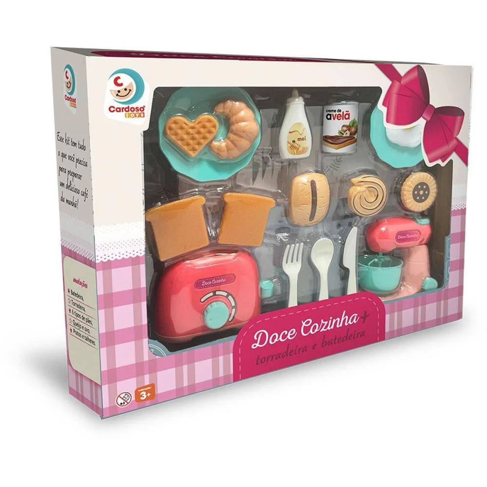 Brincando De Casinha Doce Cozinha Torrad.e Batedeir Cardoso Toys - imagem 3