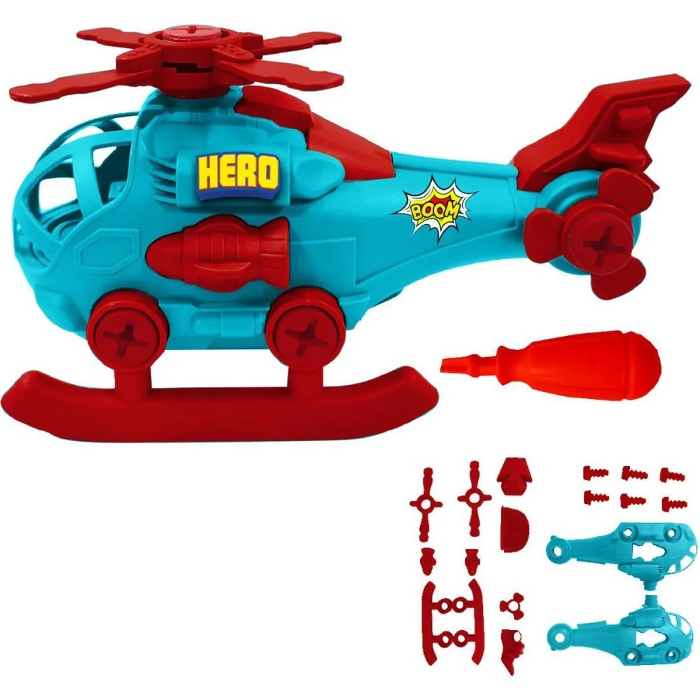 Brinquedo Para Montar Helicoptero Monta E Desmonta Homeplay - imagem 2