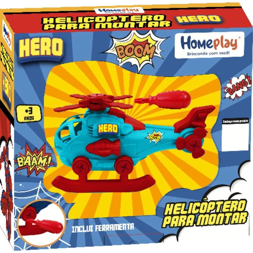 Brinquedo Para Montar Helicoptero Monta E Desmonta Homeplay - imagem 4
