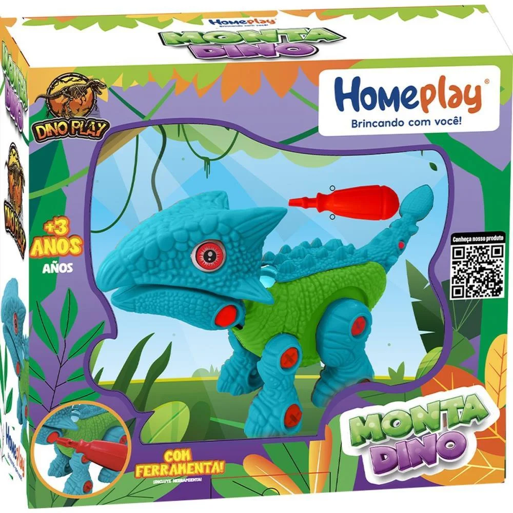 Brinquedo Para Montar Anquilossauro Monta E Desmonta Homeplay - imagem 4