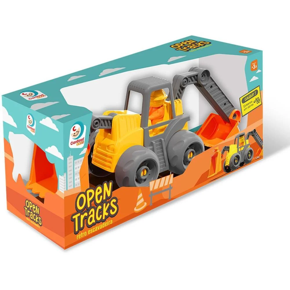 Trator Retro Escavadeira 65Cm C/Bonec Cardoso Toys - imagem 4