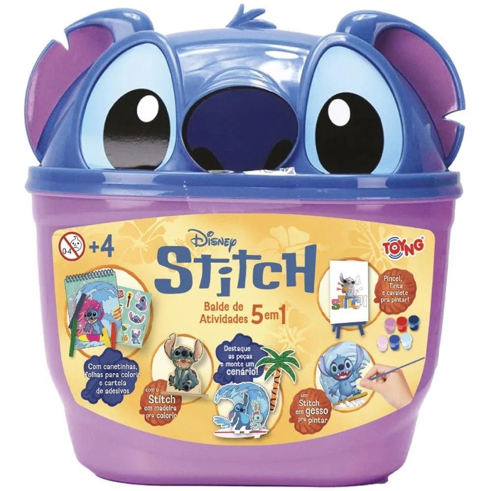 Brinquedo Para Colorir Stitch Balde De Atividades Toyng - imagem 2