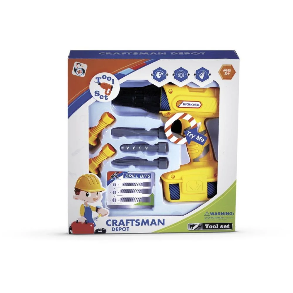 Brincando De Profissoes Kit Furadeira Eletrica Pica Pau - imagem 4