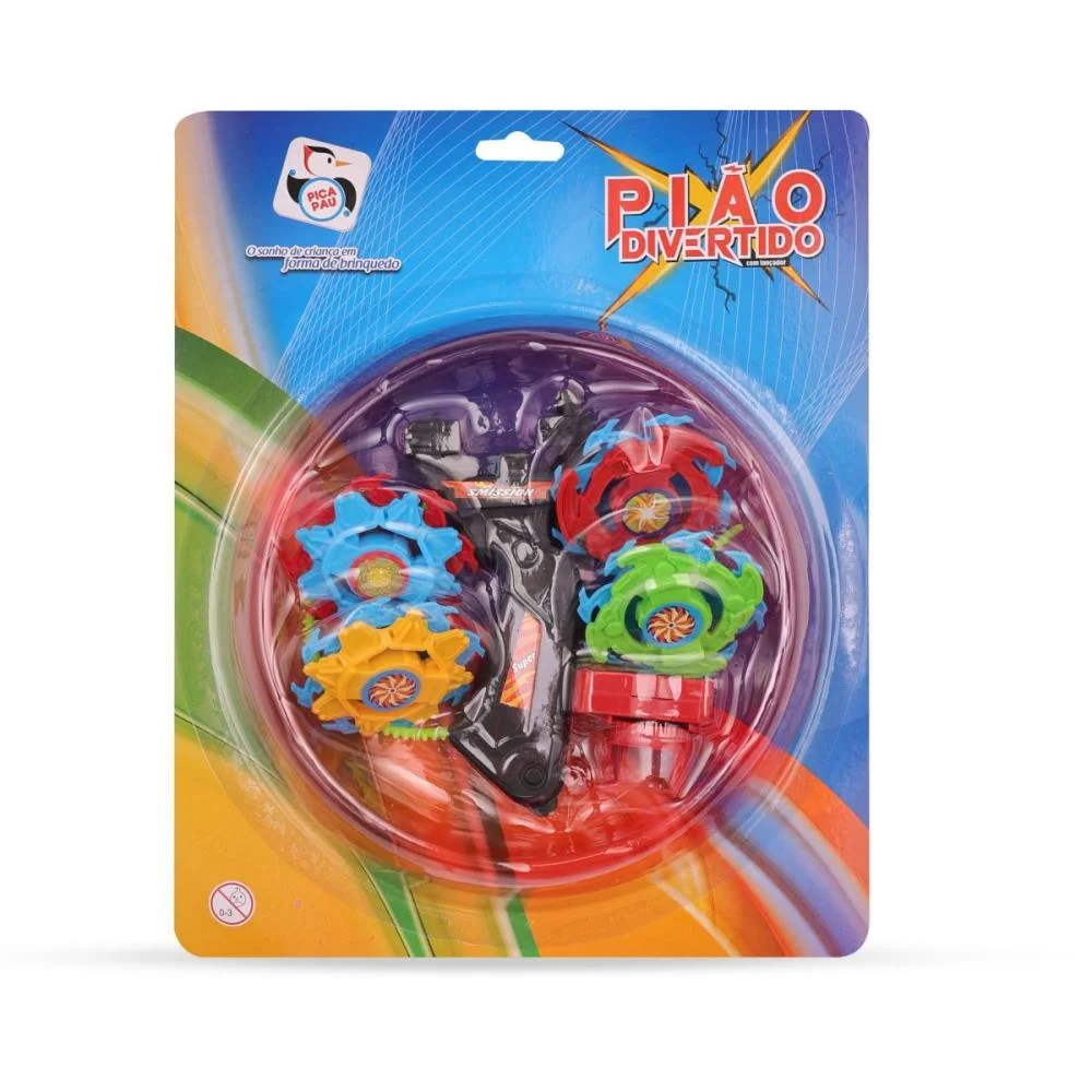 Brinquedo Diverso Piao Divertido 4 Pioes C/Pista Pica Pau - imagem 4