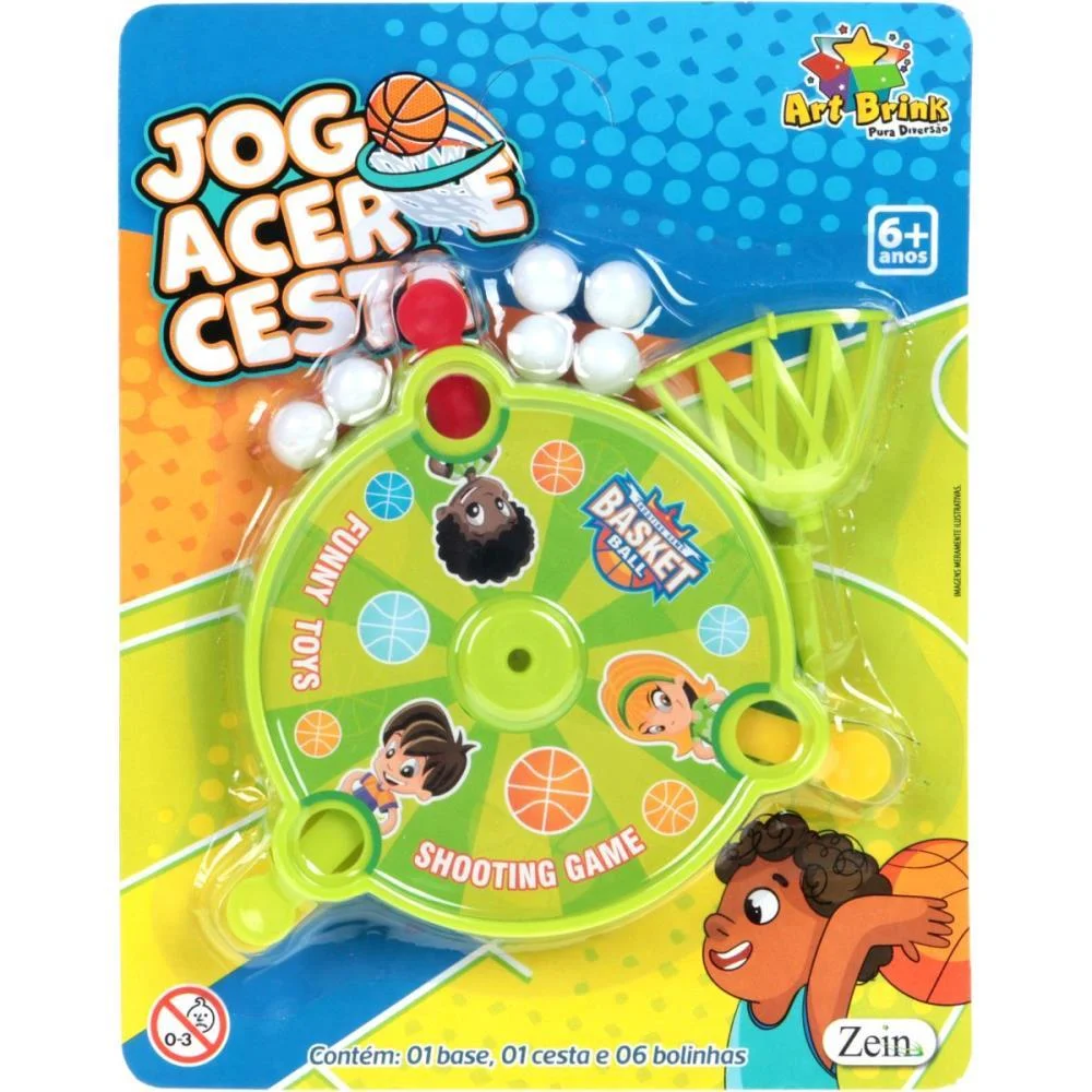 Brinquedo Educativo Jogo Acerte A Cesta 14Cm Art Brink - imagem 7