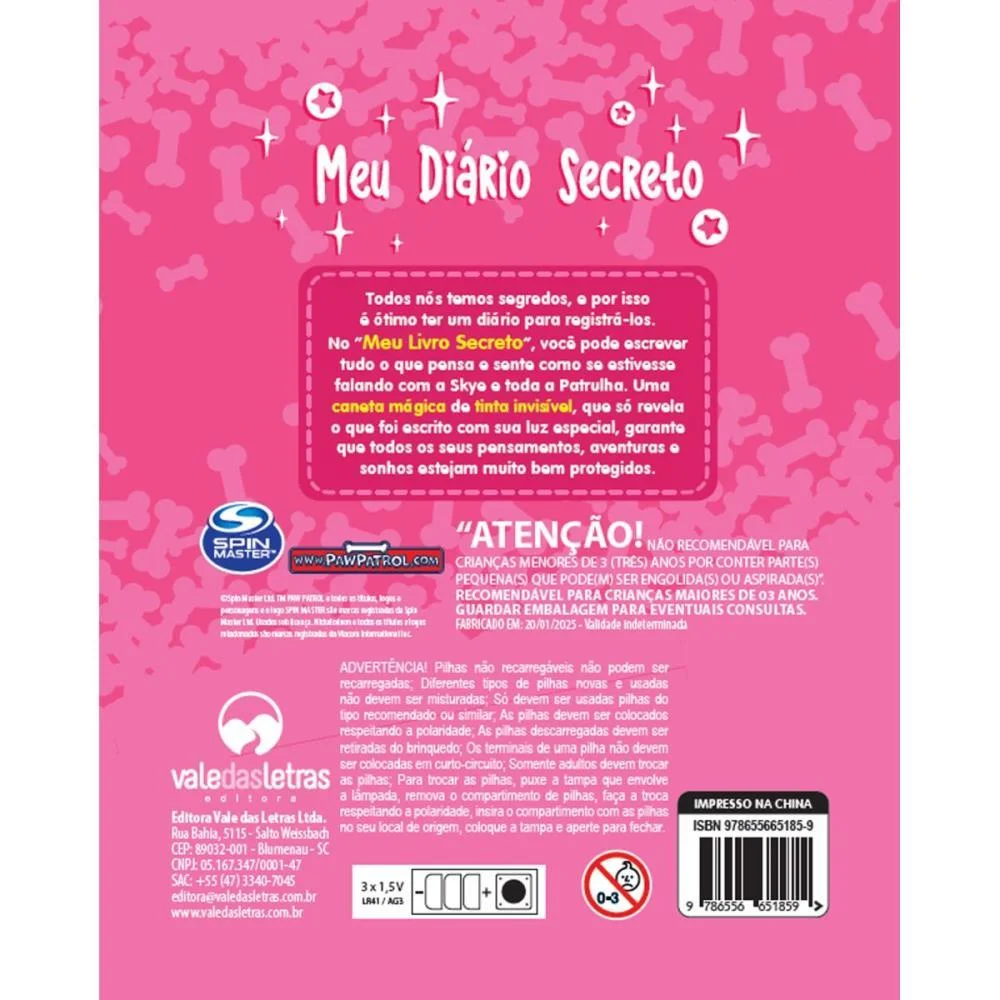 Diario Patrulha Canina Skye Rosa Vale Das Letras - imagem 3