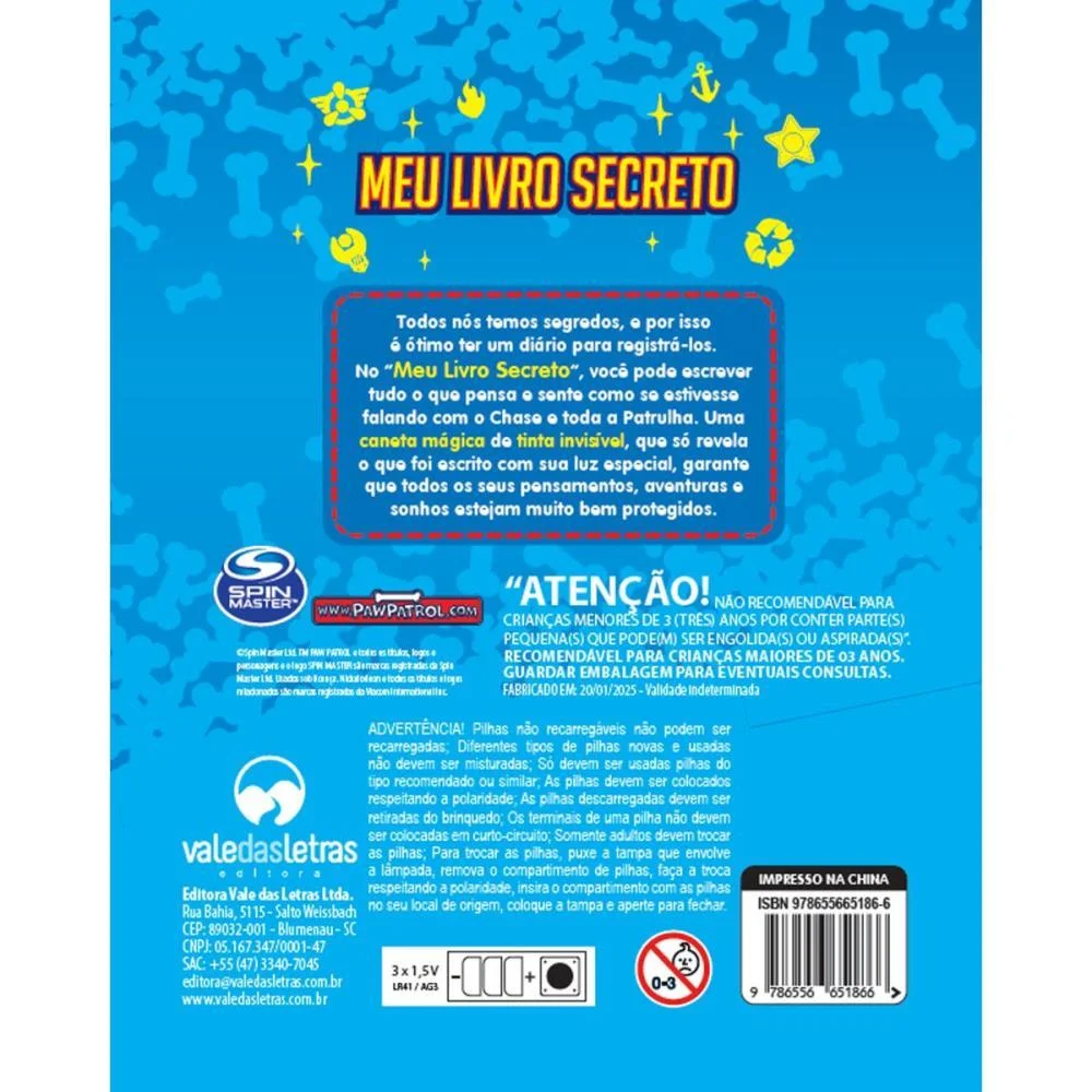 Diario Patrulha Canina Chase Azul Vale Das Letras - imagem 3