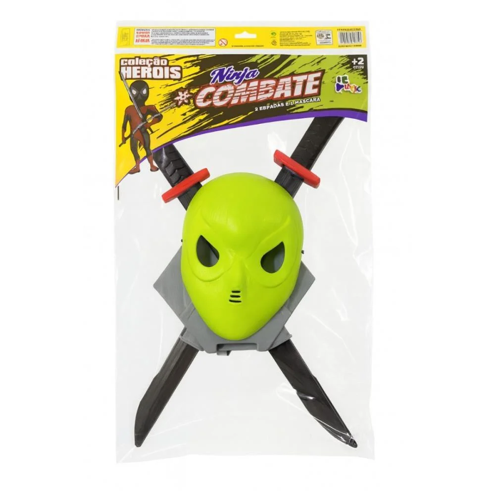 Fantasia Acessorio Ninja Combate 2Espadas/Mascara Leplastic - imagem 2
