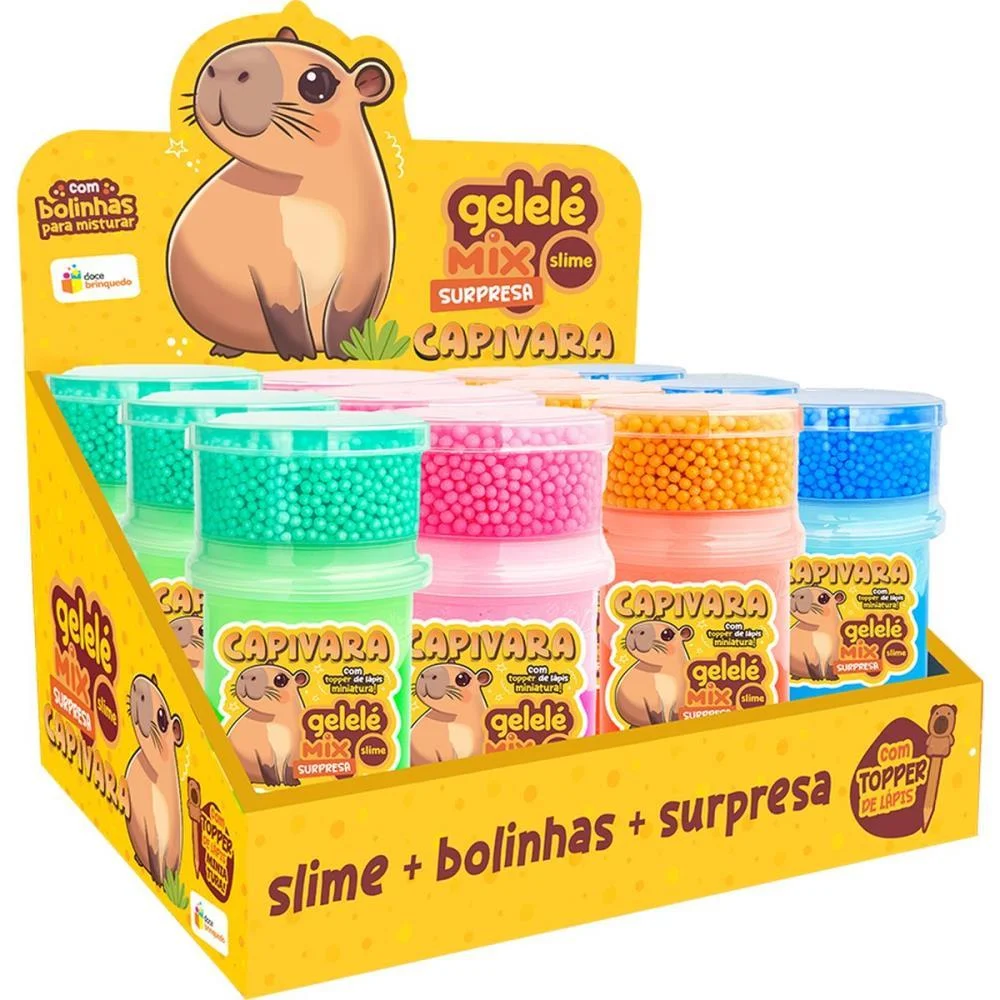 Slime Gelele Mix Surpresa Capivara Doce Brinquedo C/ 12 Unidades - imagem 3