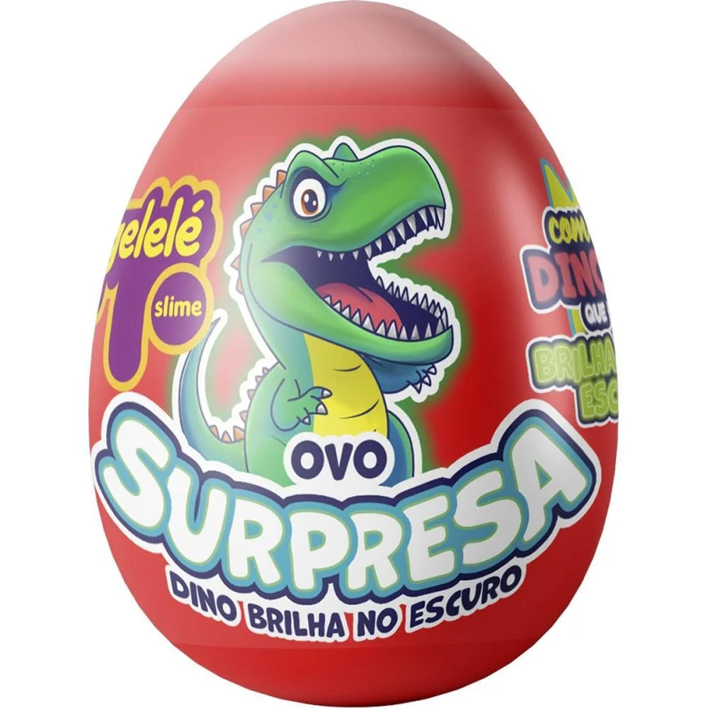 Slime Ovo Surpresa Dinossauro Brilha Doce Brinquedo C/ 18 Unidades - imagem 4