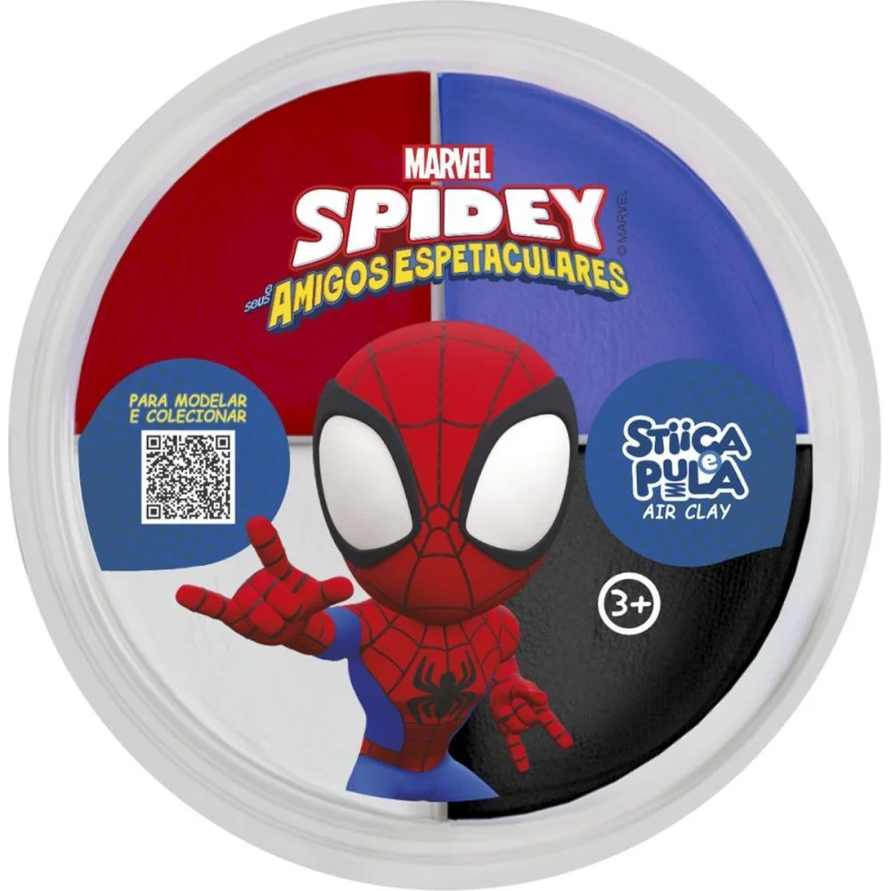 Massa Para Modelar Criativa Spidey Stica E Pula 4Cores (S) Doce Brinquedo C/ 15 Unidades - imagem 4