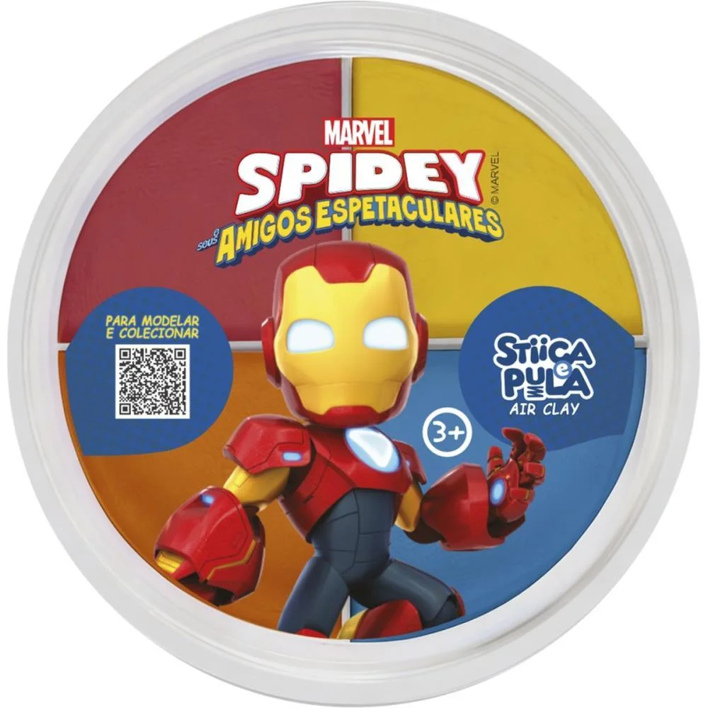 Massa Para Modelar Criativa Spidey Stica E Pula 4Cores (S) Doce Brinquedo C/ 15 Unidades - imagem 5