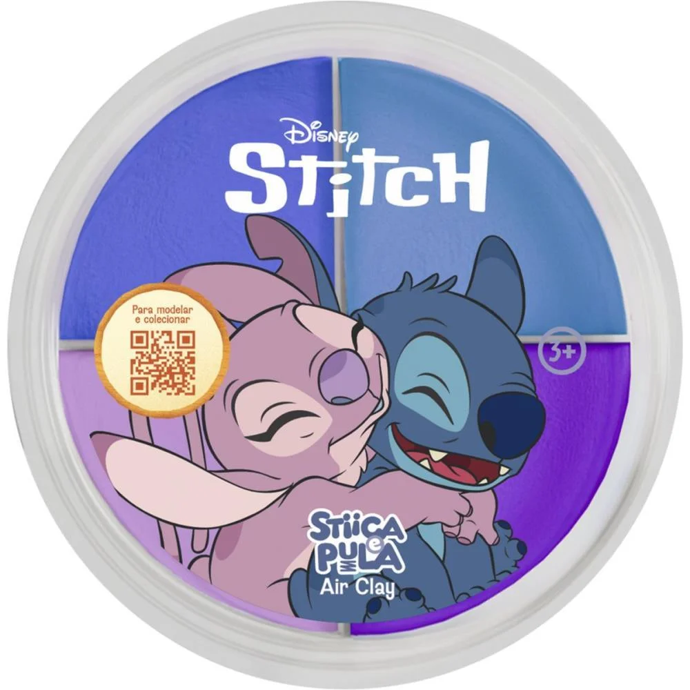 Massa Para Modelar Criativa Stitch Stica E Pula 4Cores (S) Doce Brinquedo C/ 15 Unidades - imagem 4