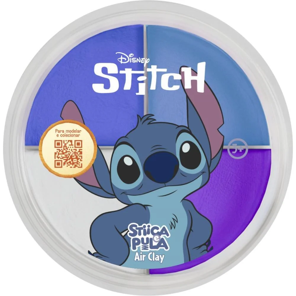Massa Para Modelar Criativa Stitch Stica E Pula 4Cores (S) Doce Brinquedo C/ 15 Unidades - imagem 6