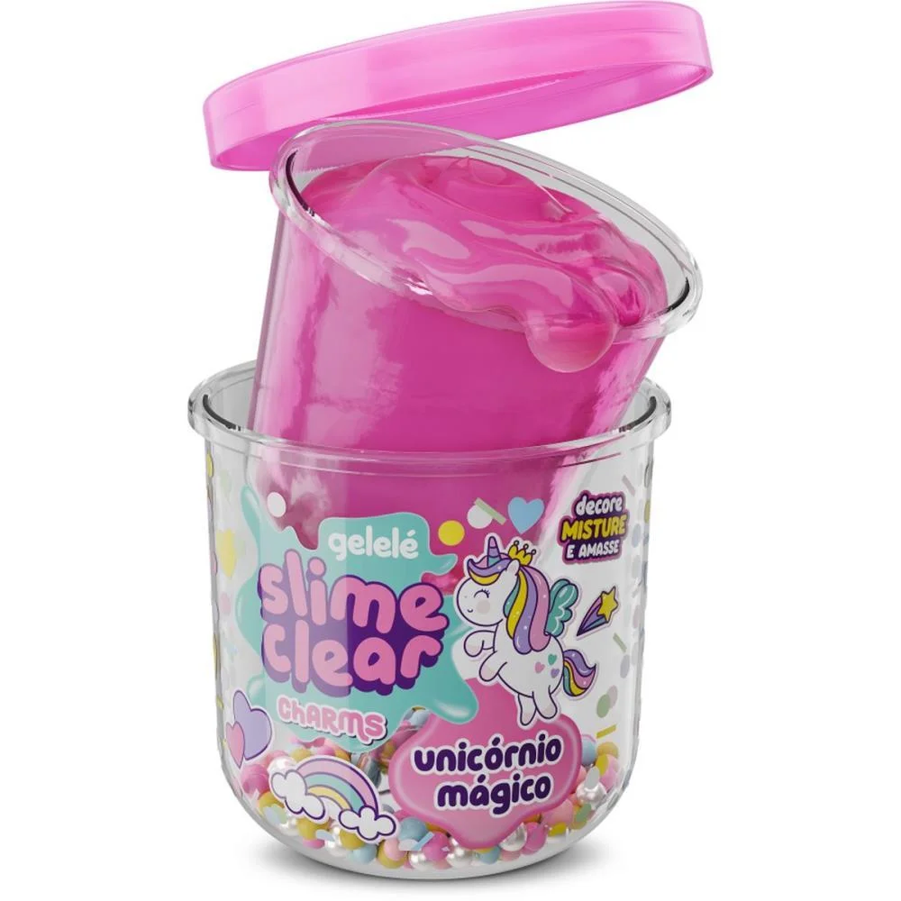 Slime Clear Charm Unicornio Magico Doce Brinquedo C/ 12 Unidades - imagem 4