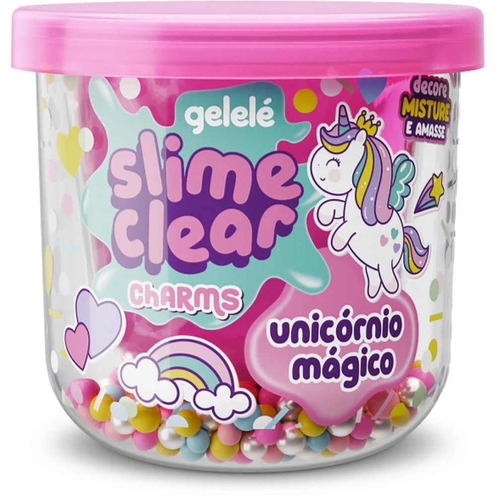 Slime Clear Charm Unicornio Magico Doce Brinquedo C/ 12 Unidades - imagem 5