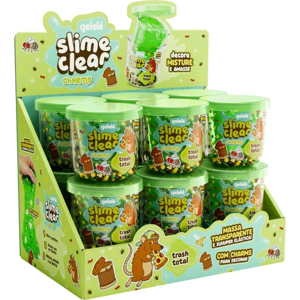 Slime Clear Charm Trash Total Doce Brinquedo C/ 12 Unidades - imagem 3