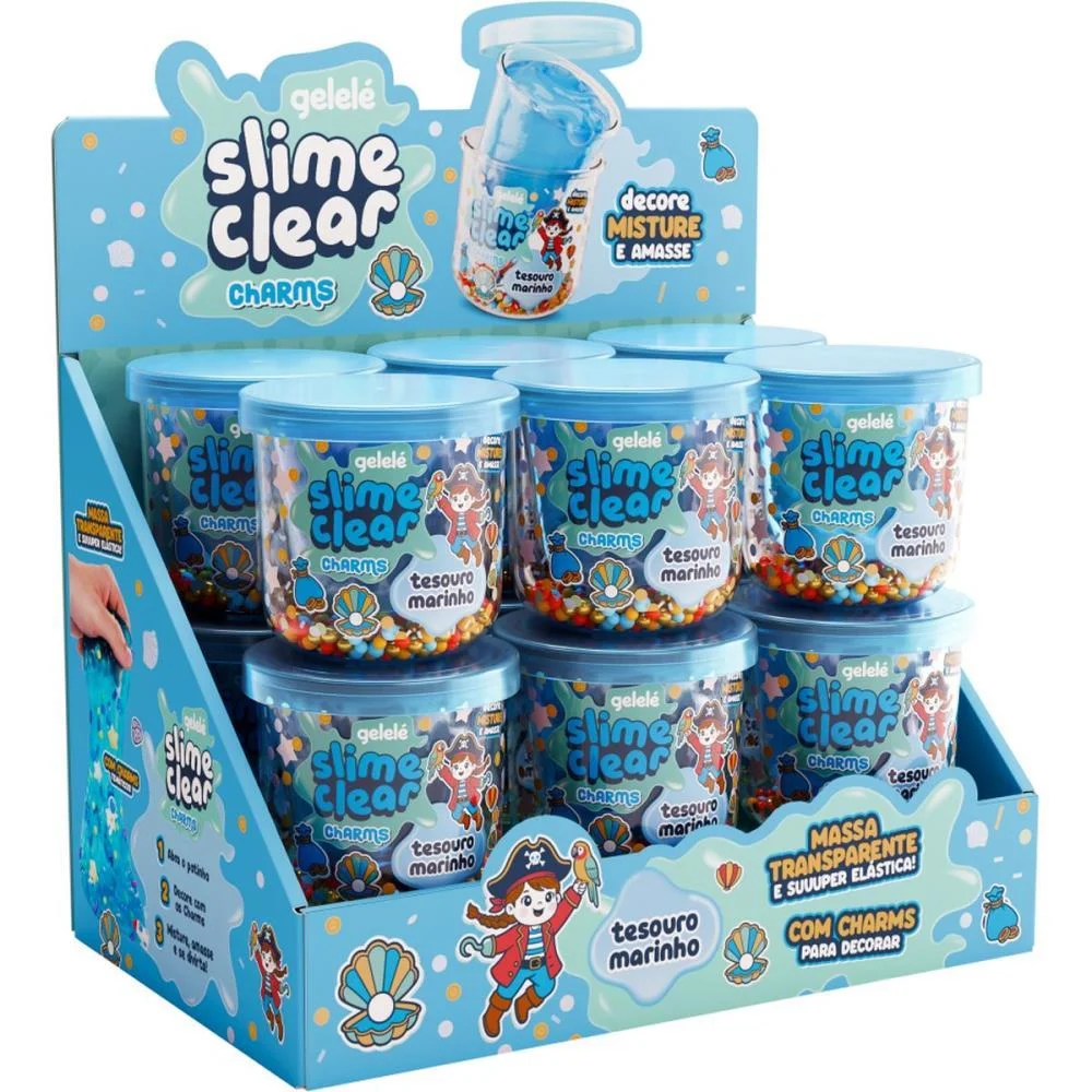 Slime Clear Charm Tesouro Marinho Doce Brinquedo C/ 12 Unidades - imagem 2