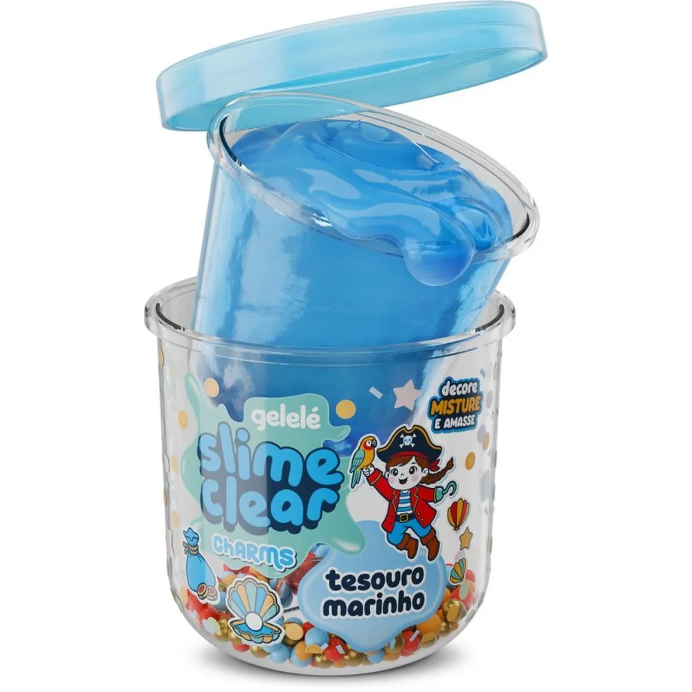 Slime Clear Charm Tesouro Marinho Doce Brinquedo C/ 12 Unidades - imagem 4