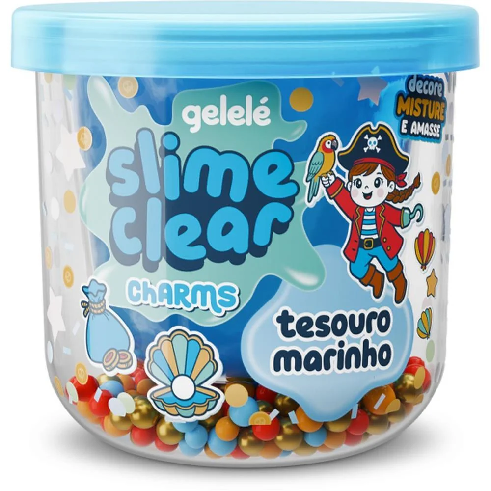 Slime Clear Charm Tesouro Marinho Doce Brinquedo C/ 12 Unidades - imagem 5