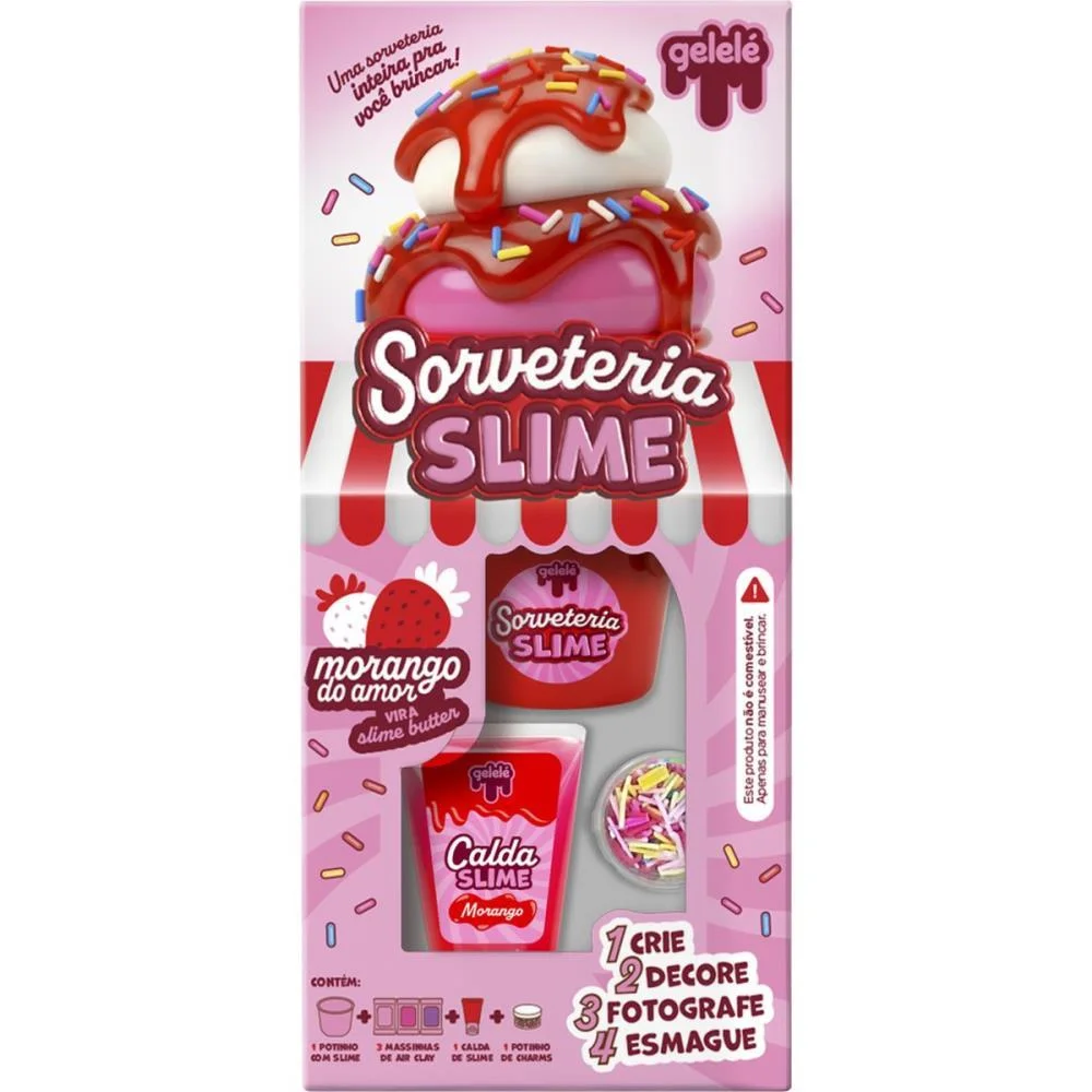 Slime Gelele Sorveteria Morango Do A Doce Brinquedo (Kit) - imagem 2