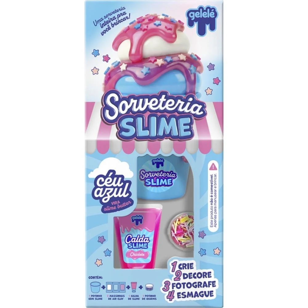 Slime Gelele Sorveteria Ceu Azul Doce Brinquedo (Kit) - imagem 3