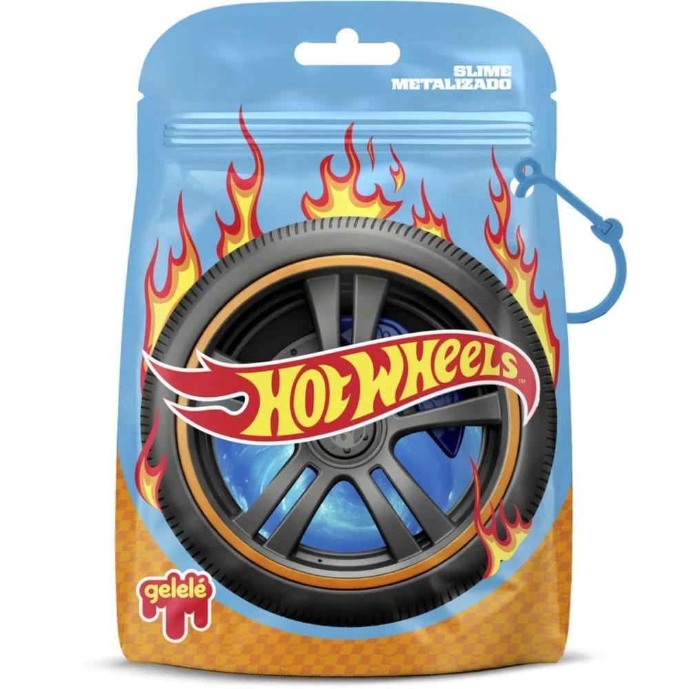 Slime Hot Wheels Gelele Clip Bag180G Doce Brinquedo C/ 15 Unidades - imagem 4