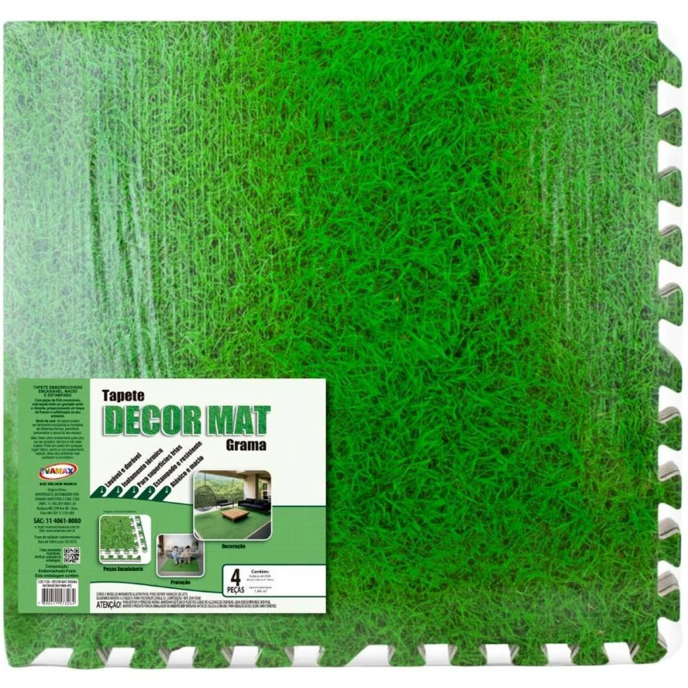 Tatame 04 Placas 60X60X1Cm Grama Evamax (Pacote) - imagem 2