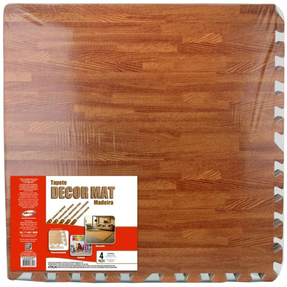 Tatame 04 Placas 60X60X1Cm Madeira Evamax (Pacote) - imagem 2