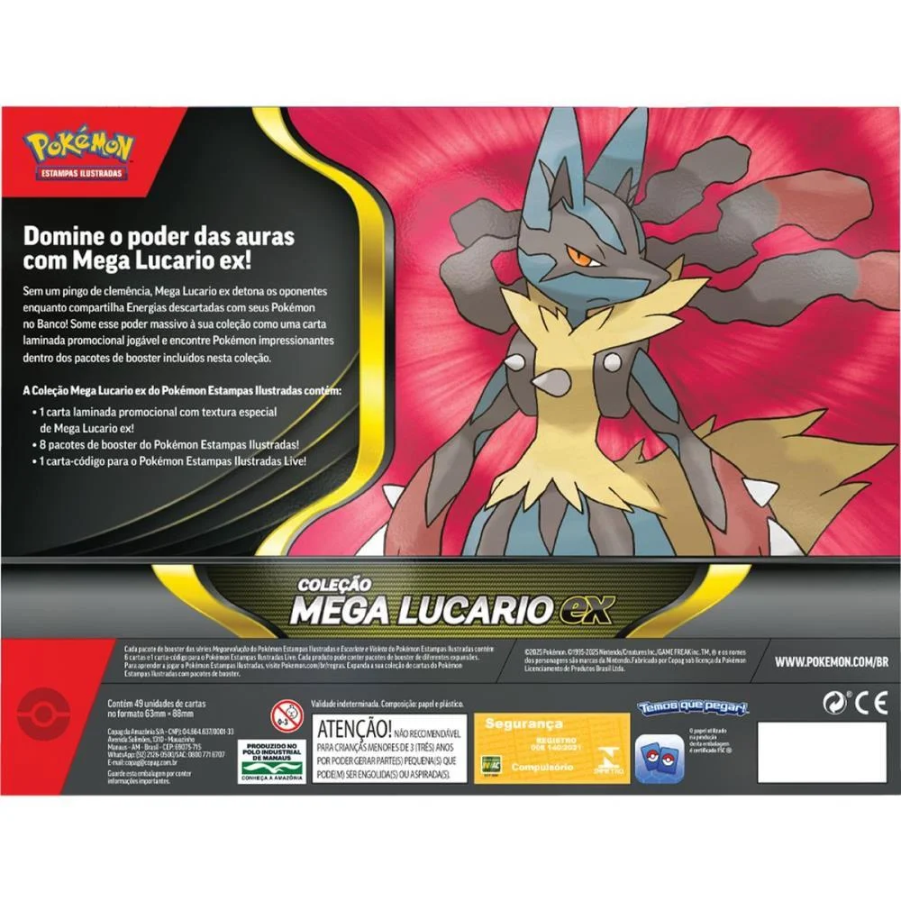 Jogo De Cartas Pokemon Me02 Mega Lucario Ex Copag - imagem 3