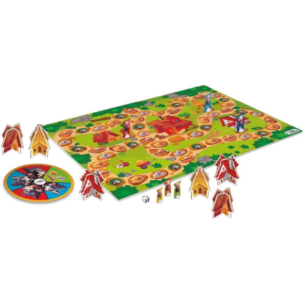 Jogo De Tabuleiro Construindo C/Os Tres Porquinh Pais E Filhos - imagem 3