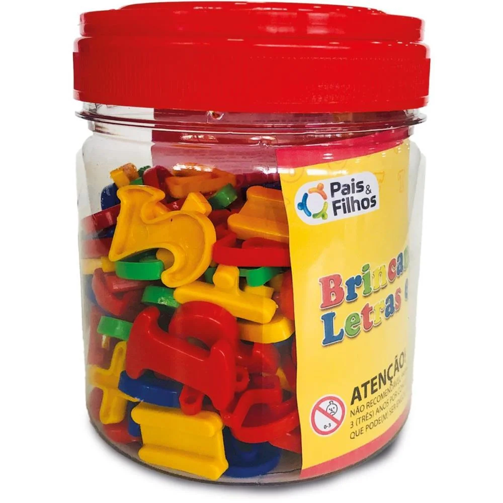 Brinquedo Pedagogico Brincando C/Letras E Num.118Pc Pais E Filhos - imagem 3