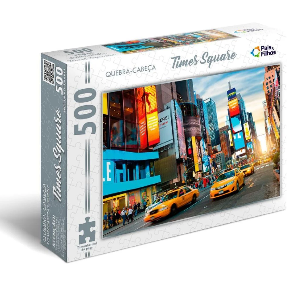 Quebra-Cabeca Cartonado Times Square 500 Pecas Pais E Filhos - imagem 3